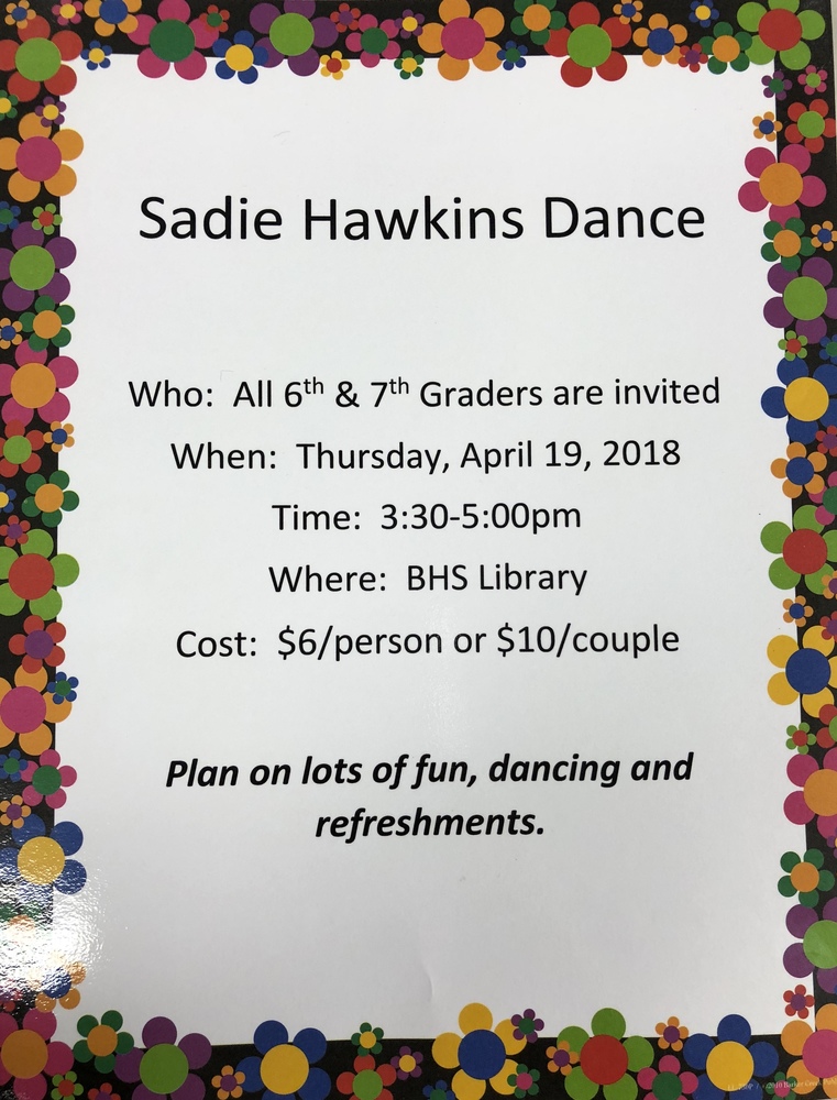 Sadie Hawkins Dance Bell Middle / High School