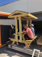THS Construction Class selling picnic tables